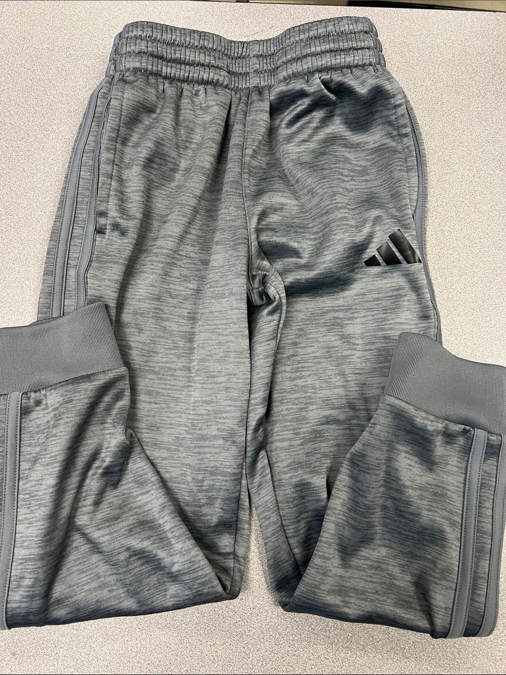adidas Grey Heather Athletic Track Joggers with Logo